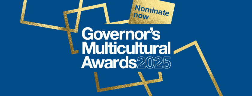 Governor's Multicultural Awards 2025 logo and text nominate now