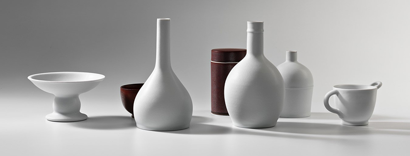 ceramic objects on display
