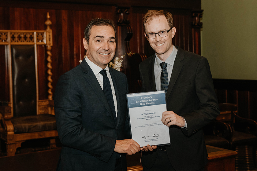 Picture of Premier Steven Marshall and Dr Tristan Hardy